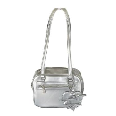 Imagem de NLAIOUSL Bolsa de ombro quadrada coreana moderna feminina bolsa mensageiro de couro PU para uso diário e datas