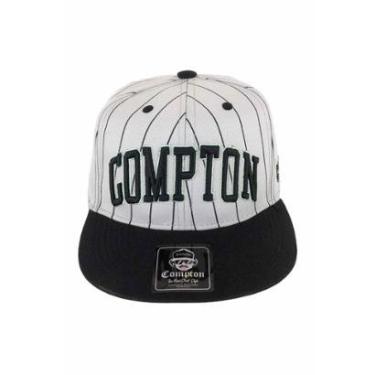 Imagem de Boné Compton Aba Reta Snapback Urban Pinstripe Cinza-Unissex