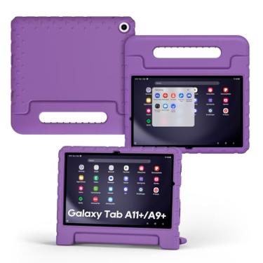 Imagem de CCambro Capa infantil para Samsung Galaxy Tab A9+/A9 Plus 27.9 cm 2023 (modelo: SM-X210/X216/X218), adequada para crianças e à prova de choque, capa de espuma leve e durável com alça conveniente, roxo