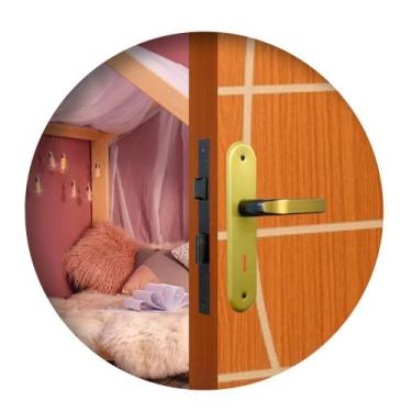 Imagem de Fechadura Porta Quarto Sala Escritório Stilo Alavanca Bronze Latonado 