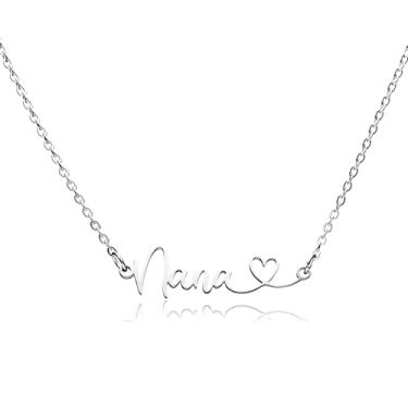 Imagem de omodofo Colar com pingente de vovó joia de presente de aço inoxidável com recorte de vovó, presente de aniversário dos namorados e dia das mães, presente para avó.