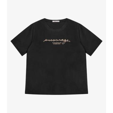 Imagem de Blusa Manga Curta Feminina Plus Size Secret Glam Preto, Plus G4, Preto