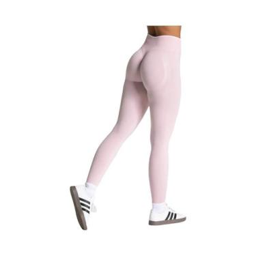 Imagem de Calças De Yoga Sem Costura De Cintura Alta Para Mulheres, Cor Sólida, 