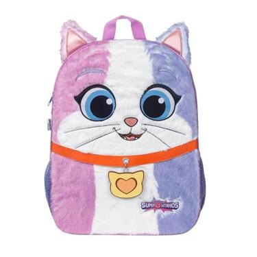 Imagem de Mochila G Escolar - Super Gatinhos - Disney Junior, Pelúcia com Bordado, Com Porta Garrafa | Dermiwil