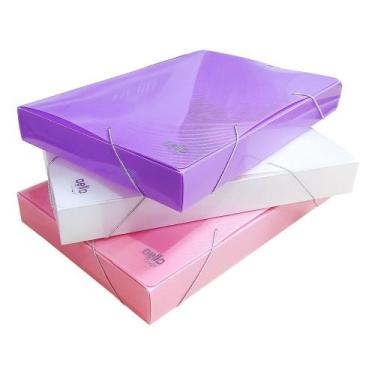 Imagem de Pasta Aba Elástico Ofício Lombo 4cm Top Line DELLO, Lilas