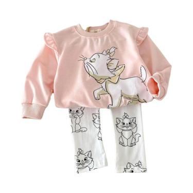 Imagem de Conjunto De Roupas Esportivas Para Meninas De 1 a 6 Anos Com Estampa D