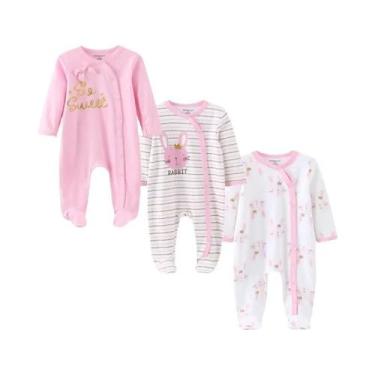 Imagem de Conjunto De 3 Peças De Macacão De Manga Longa Para Bebê Menino E Menin