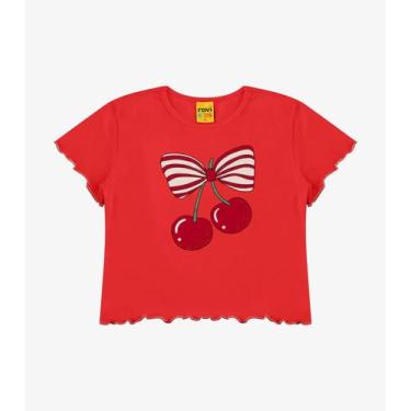 Imagem de Blusa Feminina Cotton Rovi Kids Vermelho, 4, Vermelho