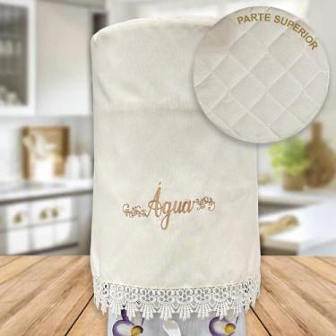 Imagem de Capa De Galão De Água 20 Litros Bordada Com Renda Guipir Artesanal Pro
