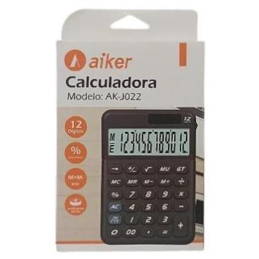 Imagem de Calculadora Eletrônica 12 Dígitos Aiker AK-J022 - Compacta e Eficiente