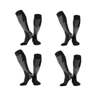 Imagem de Meias De Compressão Masculinas (2, 3 Ou 4 Pares) Para Corrida E Varize