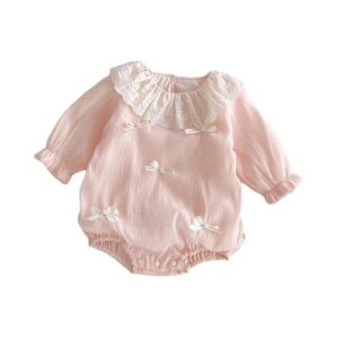 Imagem de Conjunto De Calças Longas Listradas Para Bebê Menina Com Cardigã De Ma