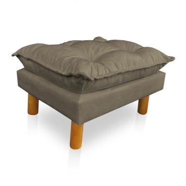 Imagem de Kit Poltrona Amamentação Sara E Puff Suede Capuccino Sky Mobile