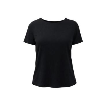 Imagem de Blusa Manga Curta Básica Feminina Lunender 00472 Preta, Preto, M
