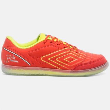 Imagem de Chuteira Futsal Salao Umbro Billy Br Futsal Adulto, Vermelho, 42