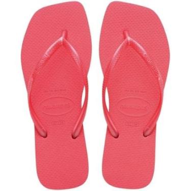 Imagem de Chinelo Dedo Feminino Casual Dia a Dia Praia Passeio Bico Quadrado Havaianas Slim Square-Feminino