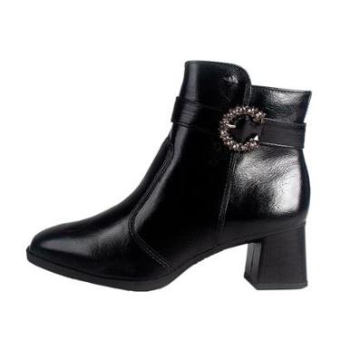 Imagem de Bota Dakota Fivela Cravejada Cano Curto Ziper Lat-Feminino