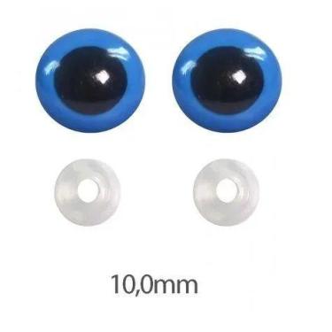 Imagem de Olho amigurumi azul 10mm - 10 pares - Círculo