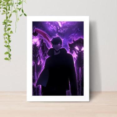 Imagem de Quadro Solo Leveling Anime A4 C/ Moldura e Vidro 03 Cor: Branco - Lomi