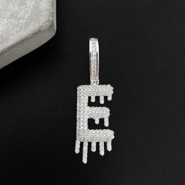 Imagem de Pingente Masculino Letra Cravejada em Zircoia Banhado Prata 925 - Trop