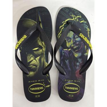 Imagem de Chinelo Havaianas Top Herois DC Batman x Coringa Coleção 26, Preto, 41