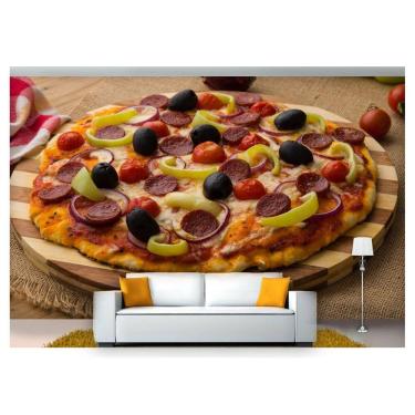 Imagem de Papel De Parede Rodízio Pizza Gourmet 3D Al141