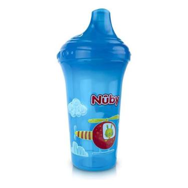 Imagem de Copo Transição Com Bico Rígido 270ml Infantil Bebê Nûby - Nuby, Azul