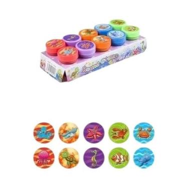 Imagem de Carimbo De Rosto Sorridente De Desenho Animado Para Crianças, 10 Peças