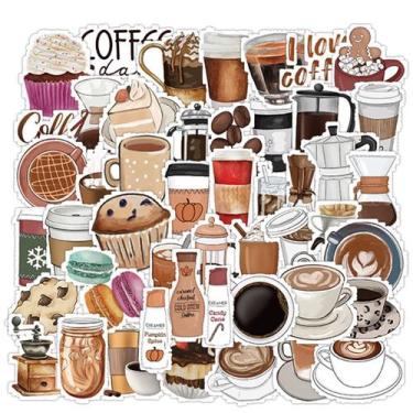 Imagem de Pacote de adesivos: café, tarde, chá, lanche, anime, à prova d'água - 