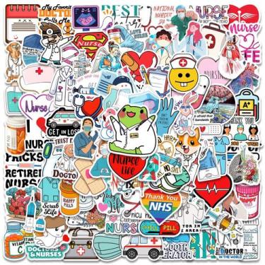 Imagem de Adesivos de vinil impermeável para médicos e enfermeiras, 100 unidades