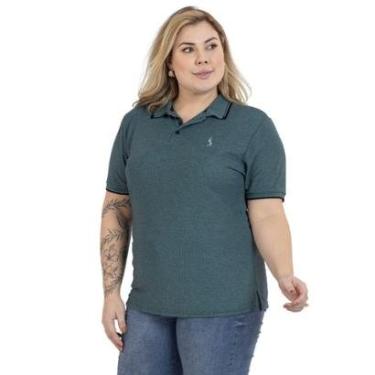 Imagem de Camisa Polo Plus Size Feminina Botões Dia a Dia Trabalho-Feminino