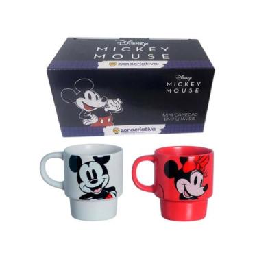 Imagem de Kit Canecas Empilháveis Mickey e Minnie Mouse Disney Zona Criativa Gee
