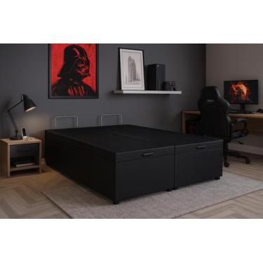 Imagem de Base Box Baú Casal Bipartido material sintético Sintético 138x188x35 -