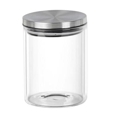 Imagem de Pote De Vidro Com Tampa Em Inox Redondo 800ml 125x10cm