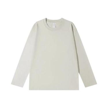 Imagem de Camiseta Feminina Oversized Azul De Manga Longa 230 GSM Casual Básica 