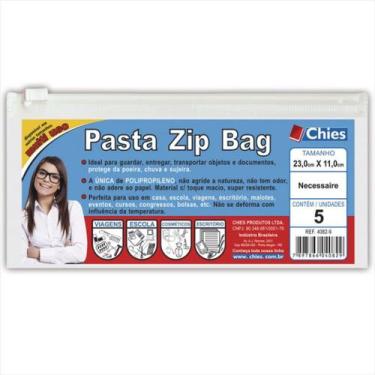 Imagem de Pasta zíper Chies zip bag 23X11cm com 5 unidades