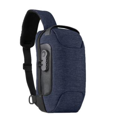 Imagem de Mochila Transversal Reforçada com Entrada USB Sistema Anti Furto - BEL