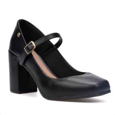 Imagem de Sandália Feminina Mary Jane Elegante Tira Salto Grosso Moda-Feminino