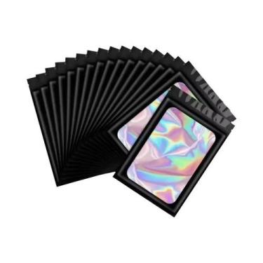 Imagem de Sacos Holográficos Ziplock 500 Peças Plástico Laser Iridescente Para A