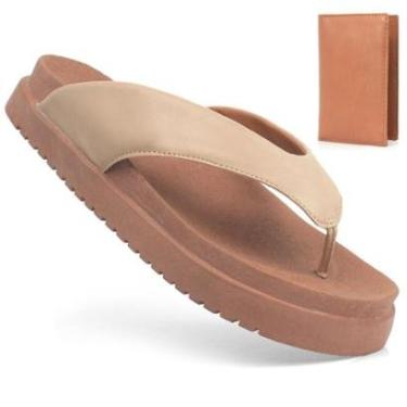 Imagem de Sandália Papete Feminina Asa Delta Branca Chinelo De Dedo Flat Moda Confortável + Porta Cartão-Feminino