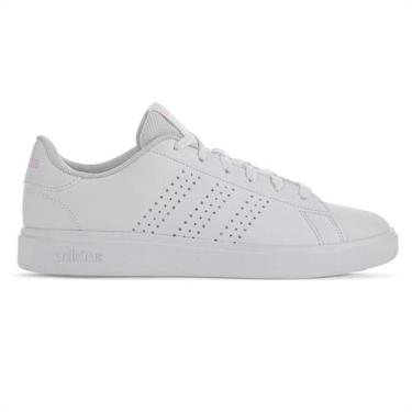 Imagem de Tênis Adidas Advantage Base 2.0 Branco e Rosa - Feminino, 35, Branco