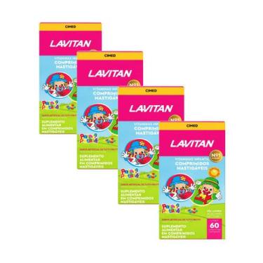 Imagem de Kit 04 Lavitan Vitamina Kids Tutti-Frutti 60 Comp Cimed. Sabor:Tutti-F