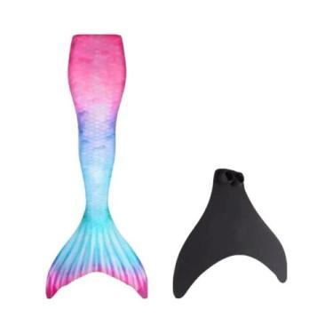 Imagem de Fantasia De Sereia Para Crianças E Adultos, Traje De Natação Com Monof