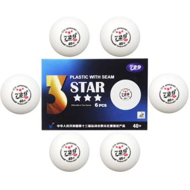 Imagem de Bola Ping Pong 3 Estrelas Tenis de Mesa Kit 6 Treino Esporte Recreaçao