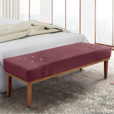 Imagem de Recamier Gênova 140cm em Veludo com Estrutura Madeira Maciça Estofado Vinho para Quarto e Sala