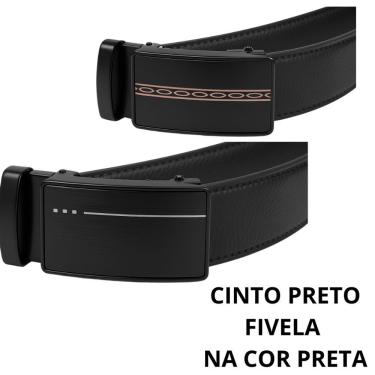 Imagem de Cinto Masculino Automático Kit OEM Couro Sintético 3 e 5 cm Preto e Marrom com Fivela M...