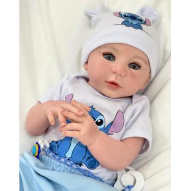 Imagem de Bebê Reborn Menino Realista Ana Dolls 50cm MAMA, FAZ XIXI E TOMA BANHO
