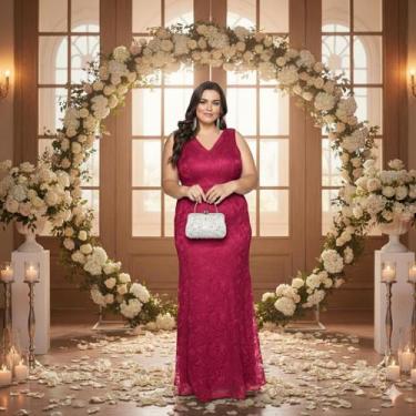 Imagem de Vestido Plus Size 77 Formatura Renda Longo Madrinha Festa Noite - Bell