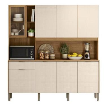 Imagem de Armário De Cozinha Compacta 8 Portas 4 Nichos Namastê - Kit's Paraná, 