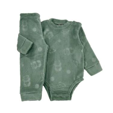 Imagem de Conjunto Body Bodie E Calça Fleece Manga Longa Bebê Inverno - 2 - Fofo